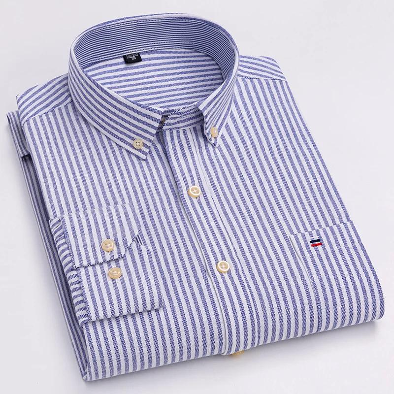 Chemise Oxford unie pour hommes, grande taille 7XL, 100 % coton, qualité surdimensionnée, manches lo