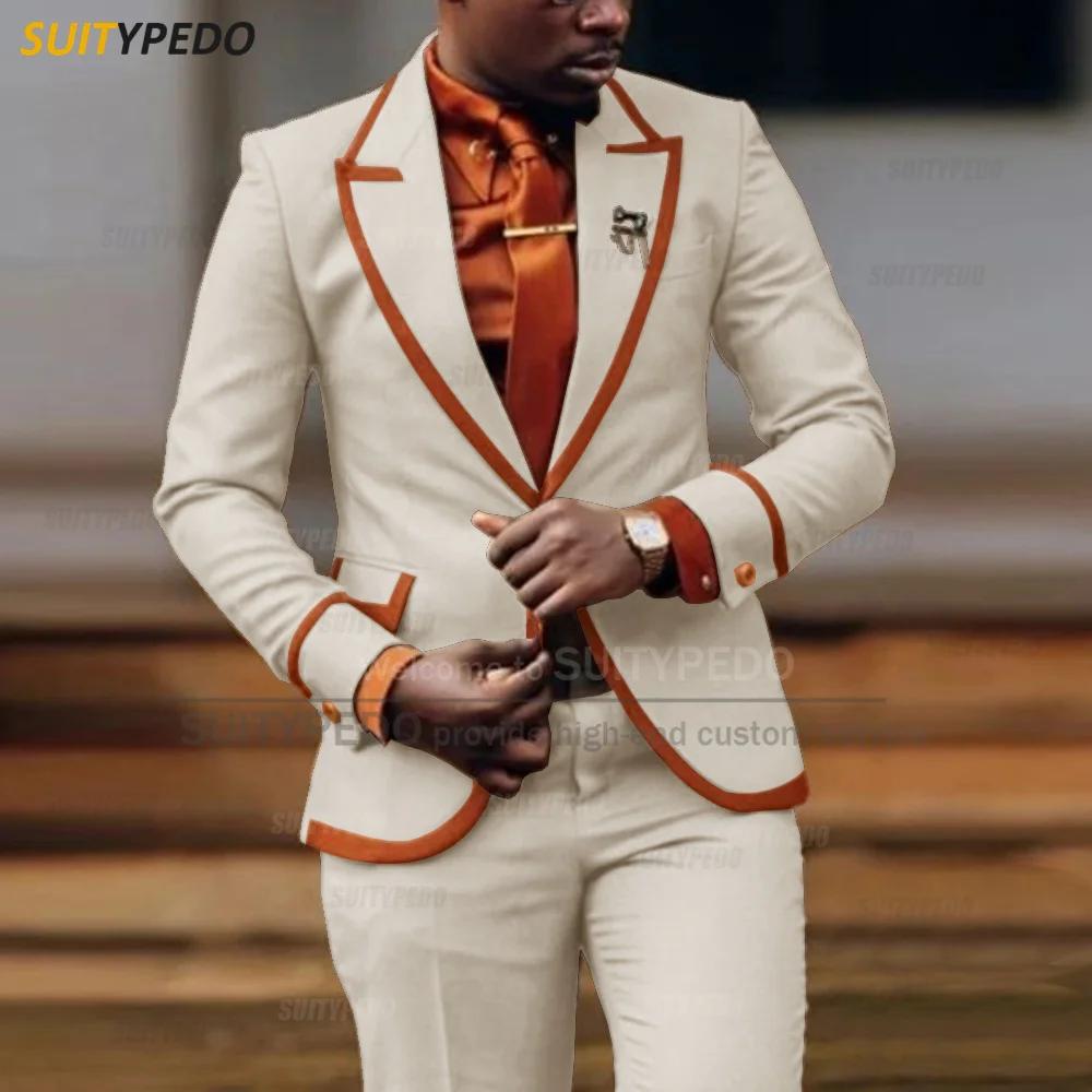 Ensembles de costumes de mariage de luxe pour hommes, dîner de soirée, Blazer élégant sur mesure, pa