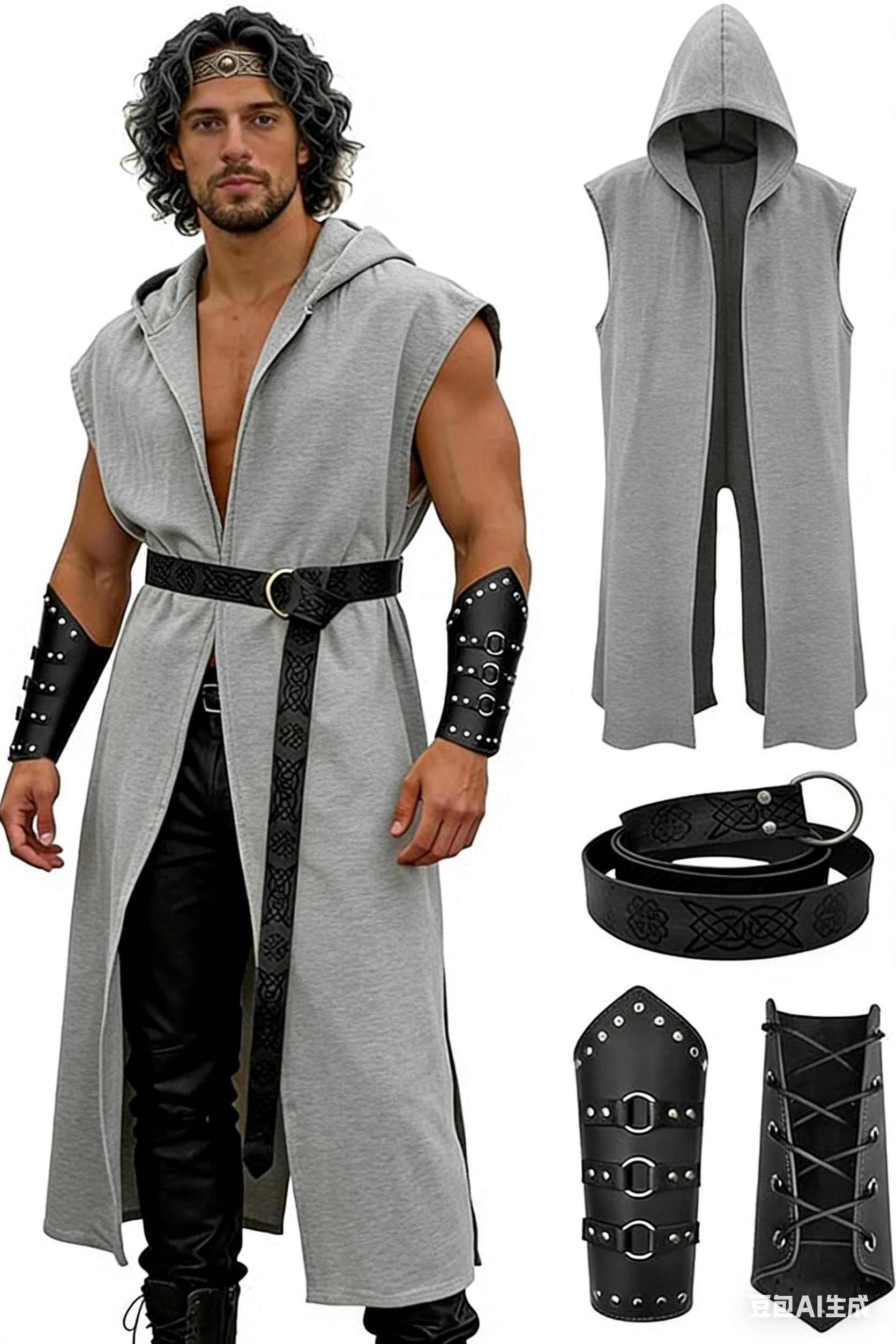 Ensemble de costumes Renaissance pour hommes Verceco – Costume médiéval/Renaissance pour hommes avec