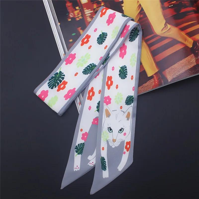 Foulard en soie fin imprimé animal 17 couleurs, nouvelle collection 2024, pour femme, marque de luxe