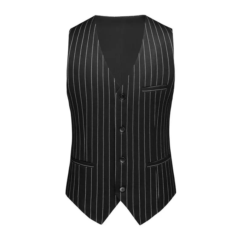 Gilet de costume à rayures rouges pour hommes, pour affaires formelles et sociales, danses, fêtes, é