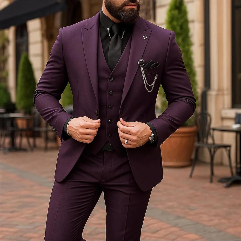 Costume homme noir slim fit 3 pièces, costume de marié slim fit, costume élégant pour homme, tenue d