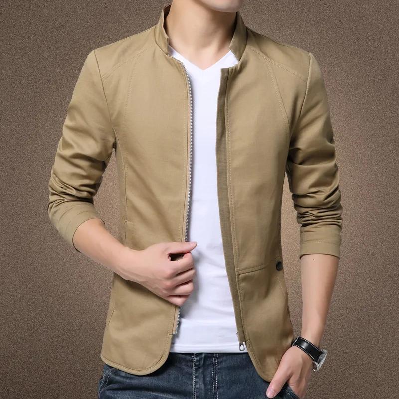 Blazer d'affaires hommes vestes décontracté mode hommes costume nouveaux manteaux en coton coupe cin
