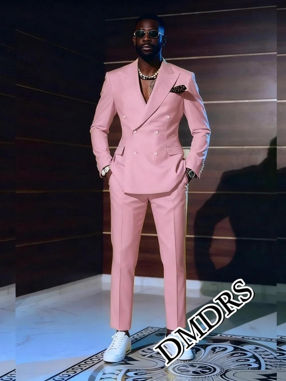 Ensemble de costume rose élégant pour hommes 2 pièces pour mariage ensemble de costume formel pour h