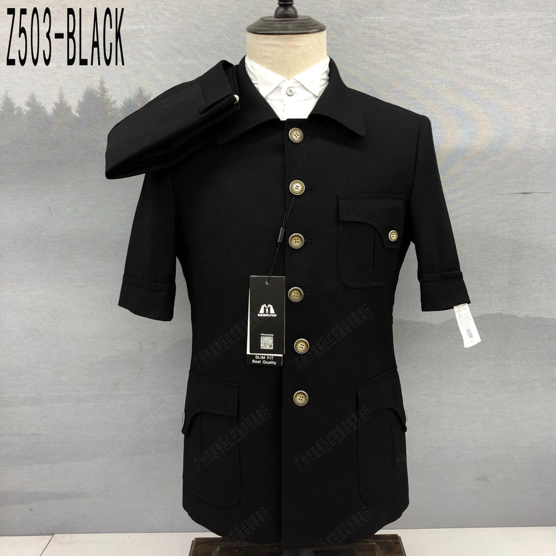 Ensemble de costumes bleus pour hommes, nouvelle mode, dîner de soirée, tenues formelles Slim Fit, c