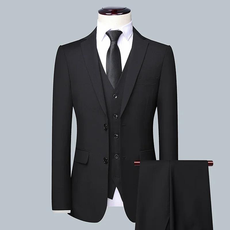 Costume d'affaires de couleur unie pour hommes, haute qualité, mode Banquet, mariage, tendance, mari