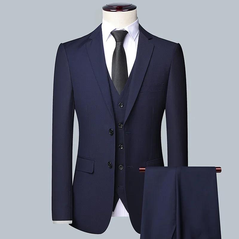 Costume d'affaires de couleur unie pour hommes, haute qualité, mode Banquet, mariage, tendance, mari
