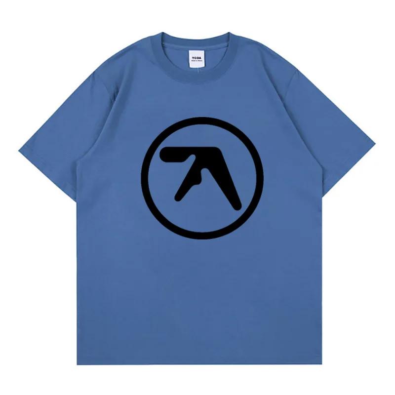 T-Shirt homme Aphex Twin chemise 100% coton imprimé surdimensionné Y2k t-shirts streetwear à manches