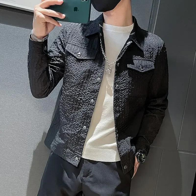 ​ Veste Slim Fit pour hommes, Blazer Streetwear au Design coréen avec col à col, nouvelle collection