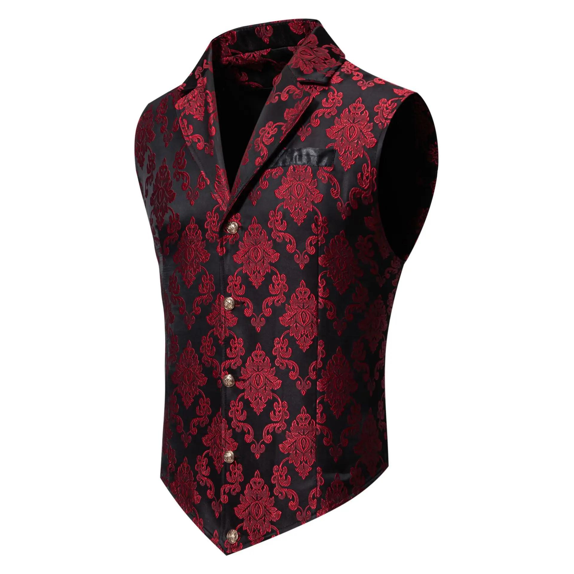 Gilet de Costume Rétro Jacquard pour Homme 2026 – Style Steampunk Gothique, Gilet Décontracté Slim T