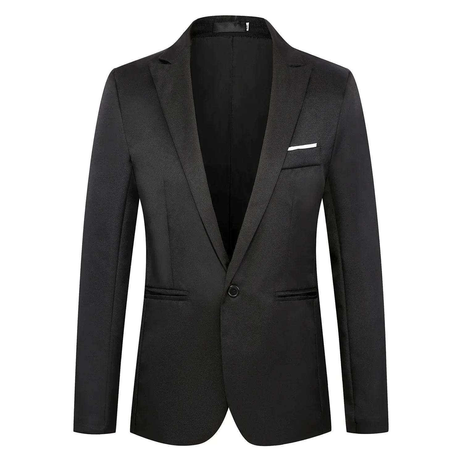 Veste de costume pour hommes, élégante, couleur unie, Slim Fit, costumes, veste formelle pour fête d