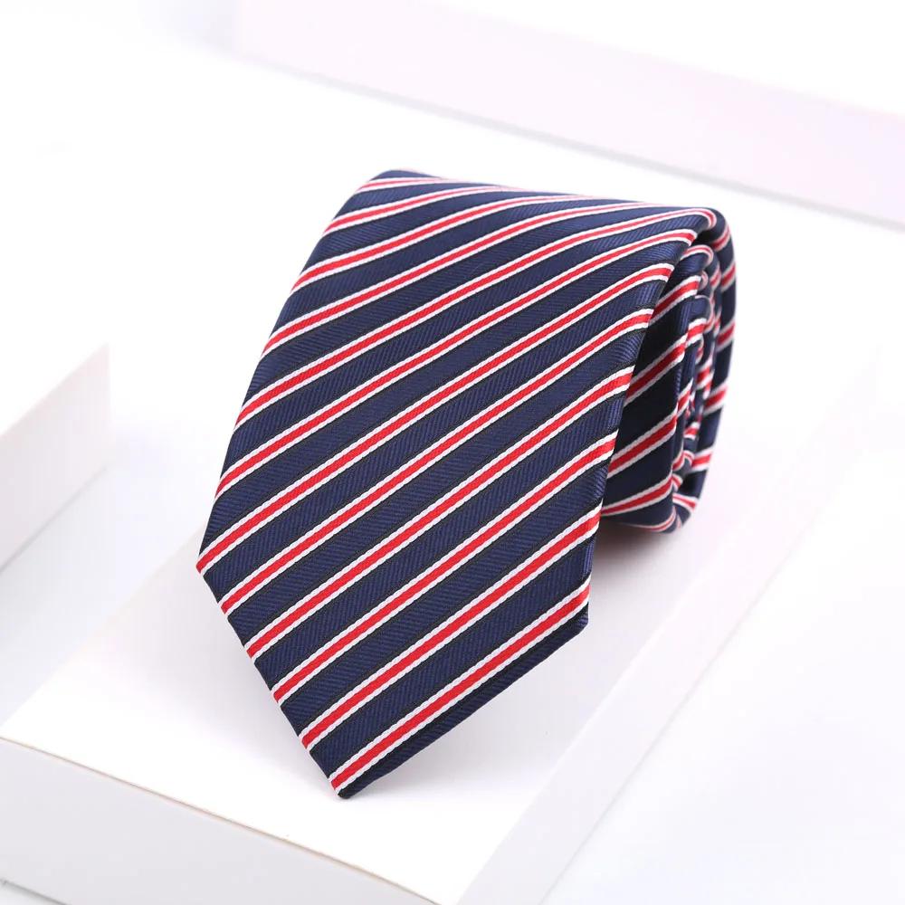 Cravate classique à rayures Jacquard pour hommes, 8cm, couleur grise, pour affaires, mariage, costum