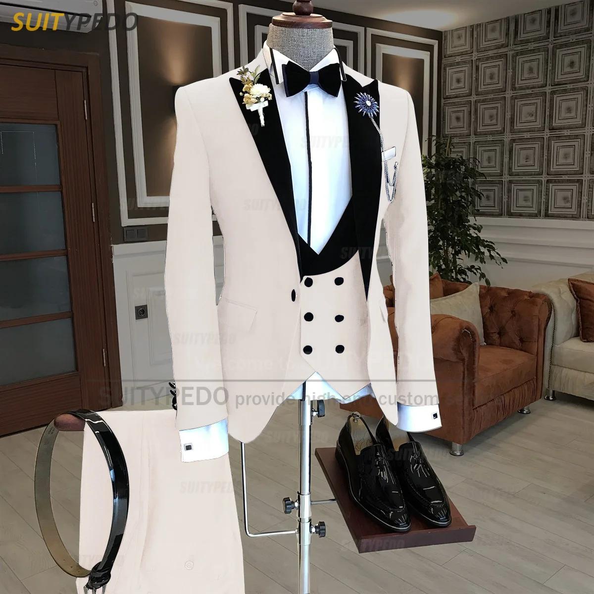 Costume Beige Slim Fit pour Homme, Veste à Revers en Velours, GlaPants, Sur Mesure, Zones de Luxe, E