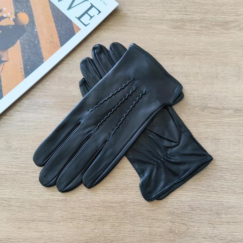 Gants fins en cuir de mouton pour hommes, protection solaire d'été en plein air pour le cyclisme et 