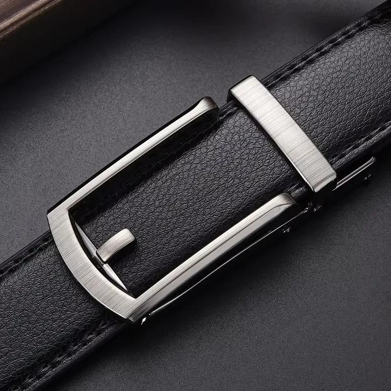 Ceinture à clic pour hommes, marque de luxe de styliste, ceintures en cuir véritable pour jeans, bou