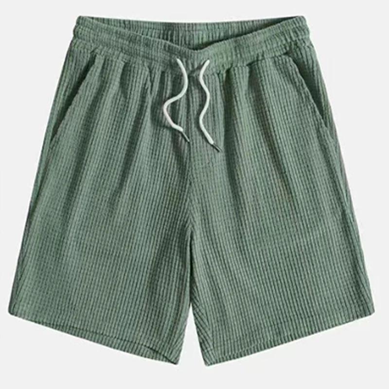 Costumes en velours côtelé pour hommes, couleur unie, manches courtes, boutons à revers, chemises et
