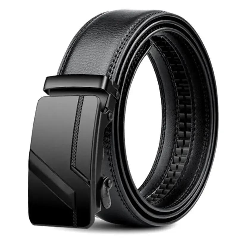 Ceinture en cuir PU pour hommes d'affaires, véritable marque de luxe, structure en métal, haute qual
