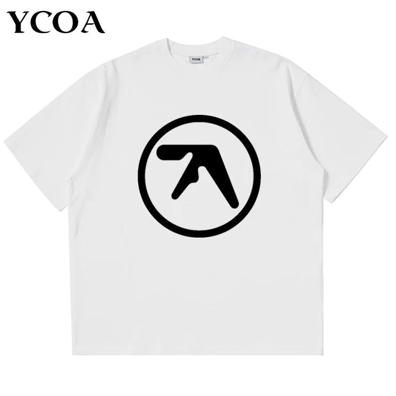 T-Shirt homme Aphex Twin chemise 100% coton imprimé surdimensionné Y2k t-shirts streetwear à manches