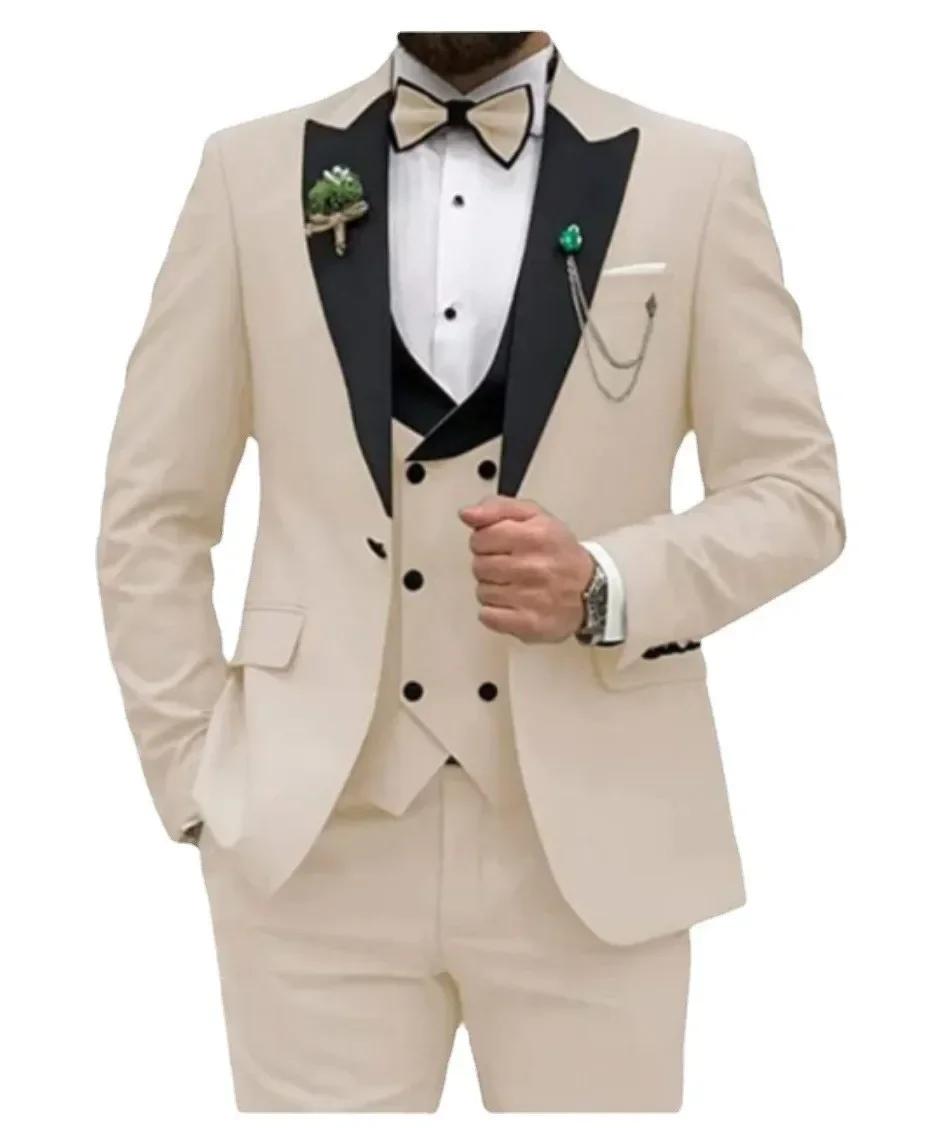 Costume Trois Pièces Décontracté pour Homme, Tenue de Banquet de Mariage, Nouvelle Collection
