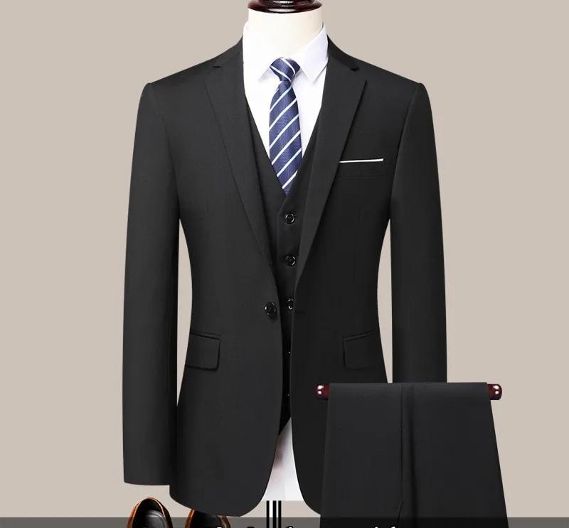 Costume d'affaires coupe cintrée pour hommes, grande taille S-6XL, vêtements formels de travail prof