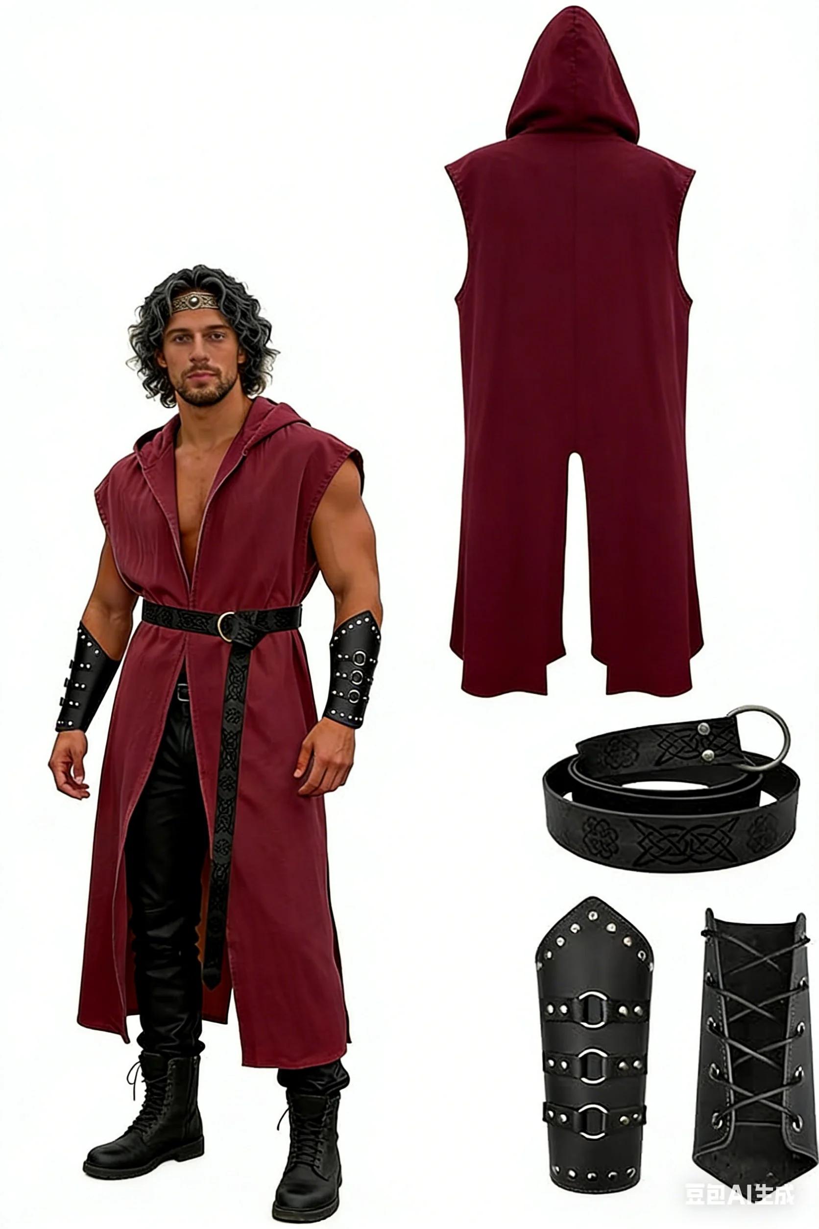Ensemble de costumes Renaissance pour hommes Verceco – Costume médiéval/Renaissance pour hommes avec