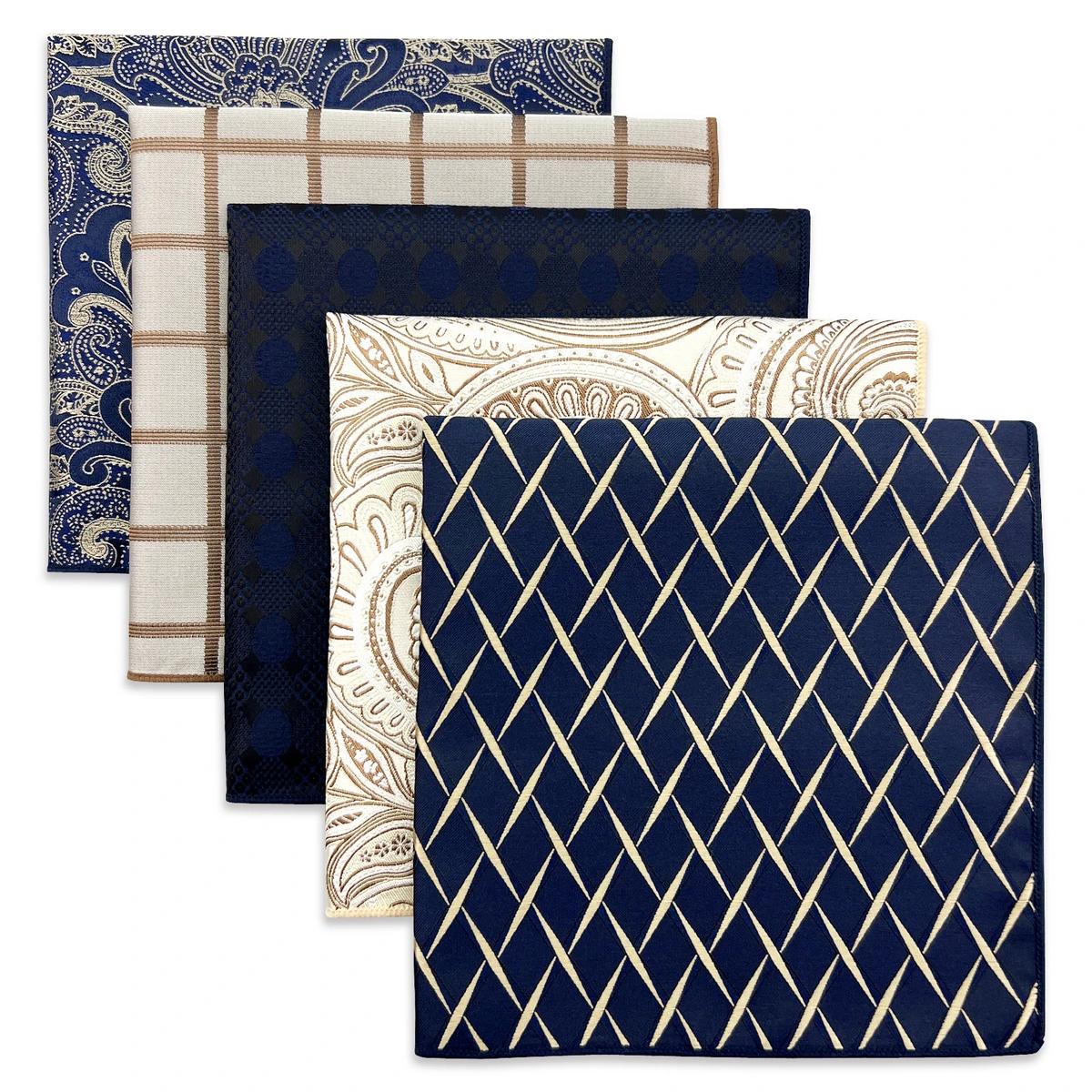Assortiment de mouchoirs carrés de poche pour hommes, 5 pièces, grands accessoires colorés, cadeau d