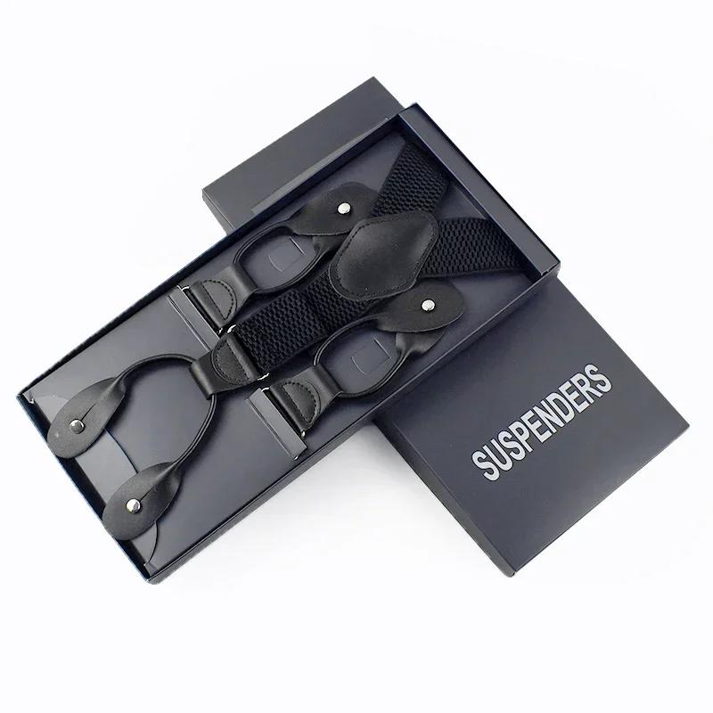 Bretelles pour hommes, 6 Clips, larges bretelles, dents de maïs, élastique, Jockstrap, pantalon, cos