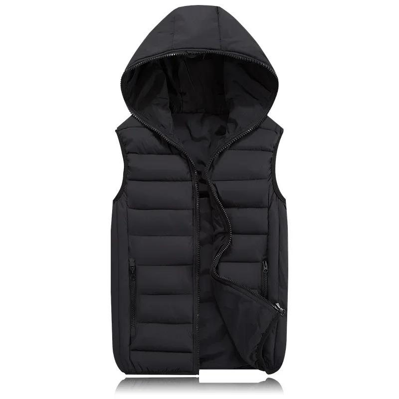 Veste sans manches pour homme, gilet chaud à capuche, léger, grande taille, gilet de travail, nouvel