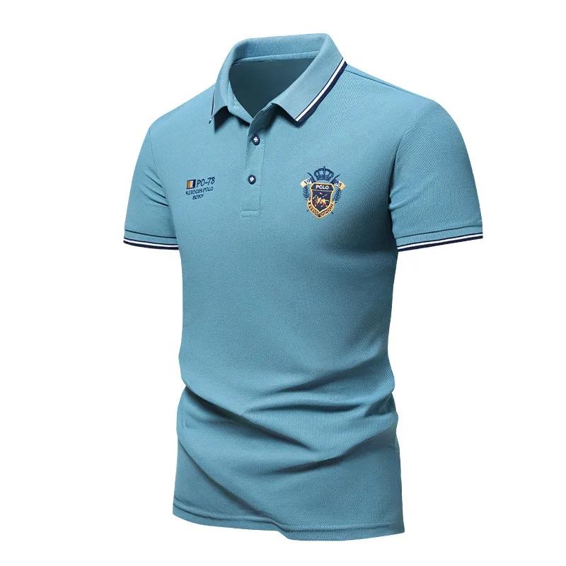 Nouveaux hommes polos brodés été à manches courtes chemise de luxe haut décontracté revers T-shirt r