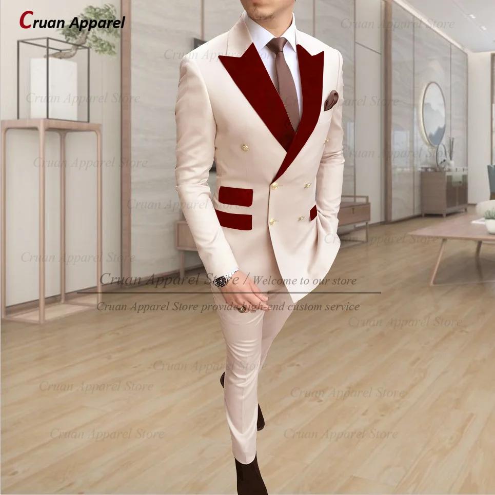 Ensemble de costume beige pour homme