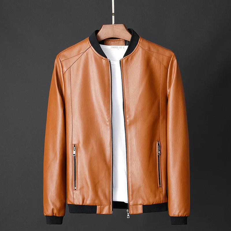 Veste en cuir PU pour hommes style décontracté Bomber veste de Moto occasionnels et quotidienne printemps automne