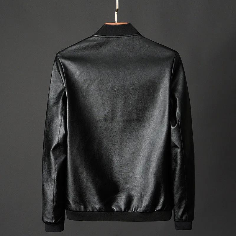 Veste en cuir PU pour hommes style décontracté Bomber veste de Moto occasionnels et quotidienne printemps automne