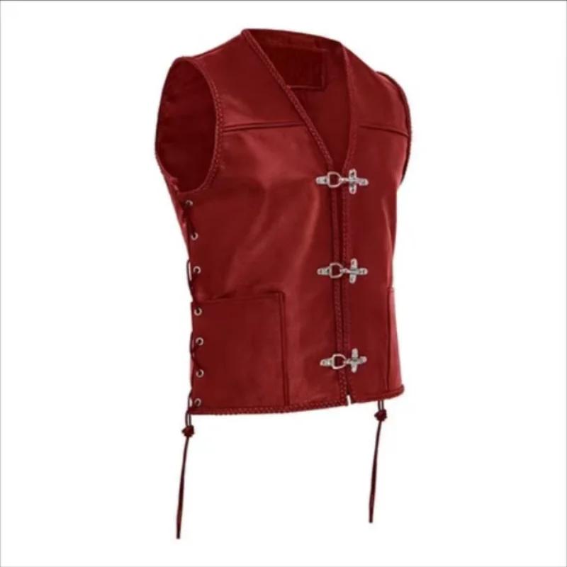 Gilet en cuir Vintage pour hommes