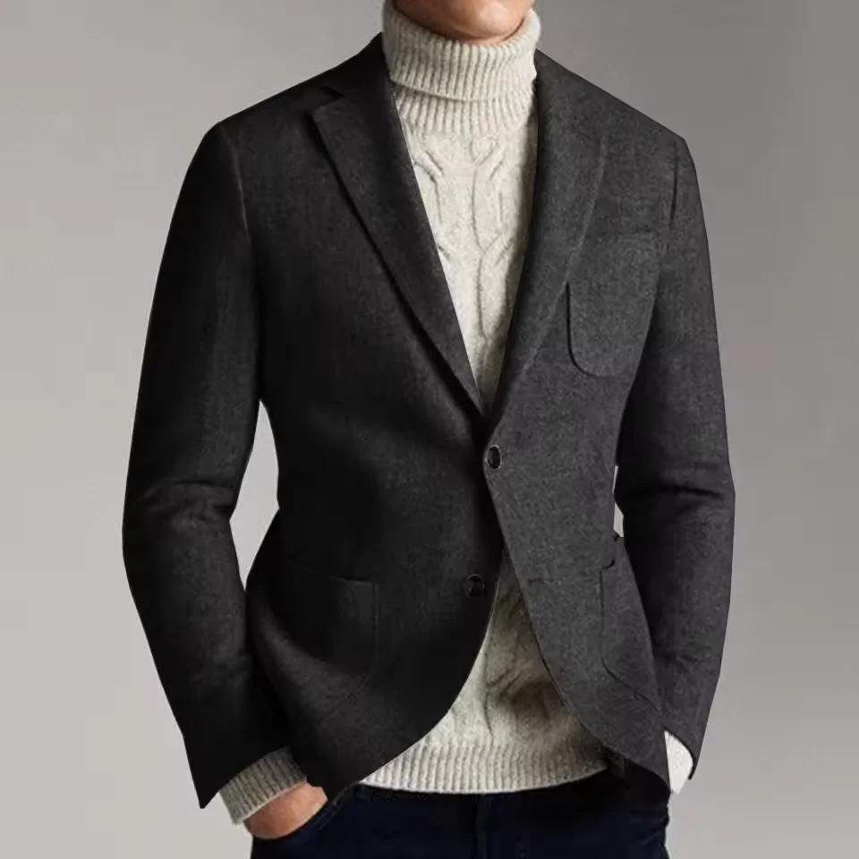 Veste de costume en laine pour hommes