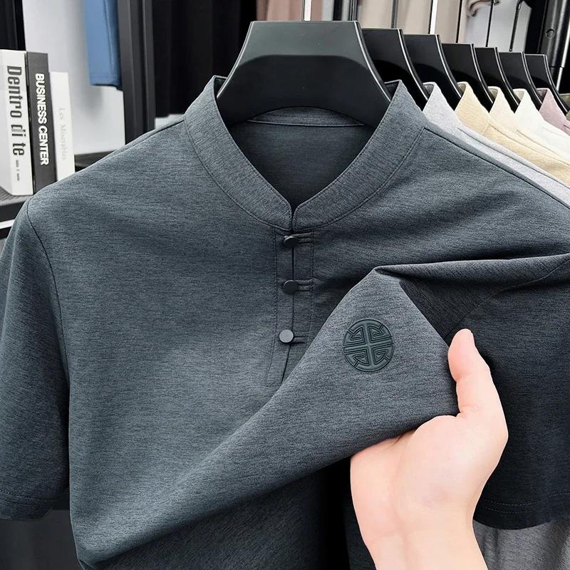 Polo pour homme à col mandarin
