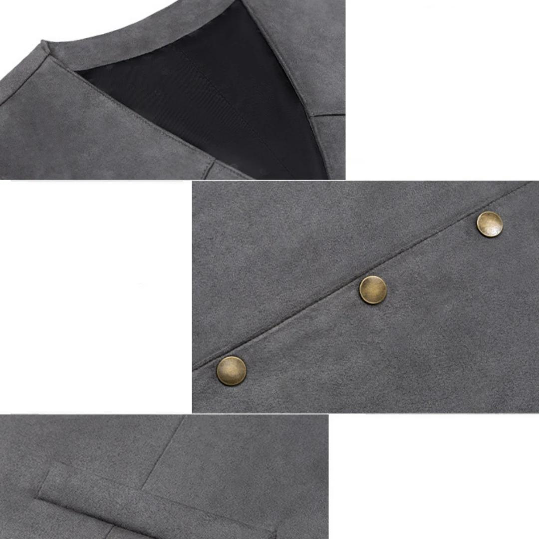 Hommes gilet or daim cuir Gentleman affaires