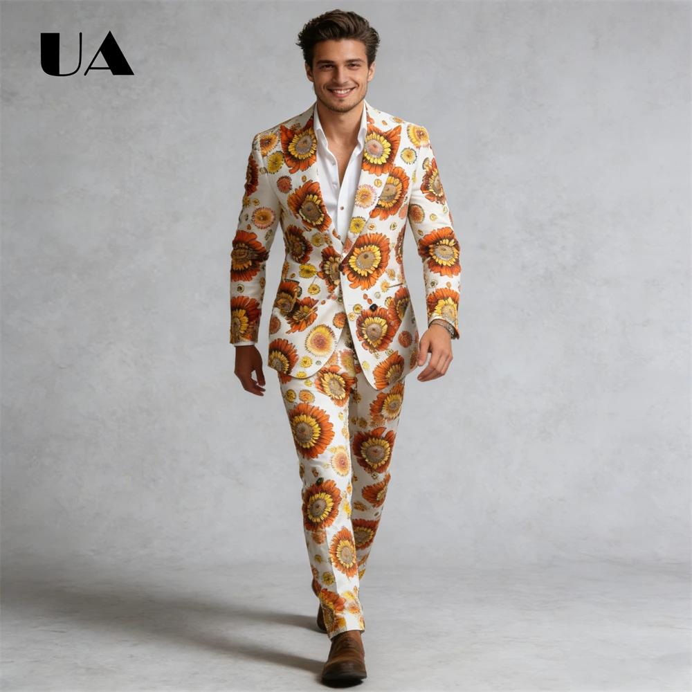 Ensemble de costume 2 pièces tournesol pour hommes