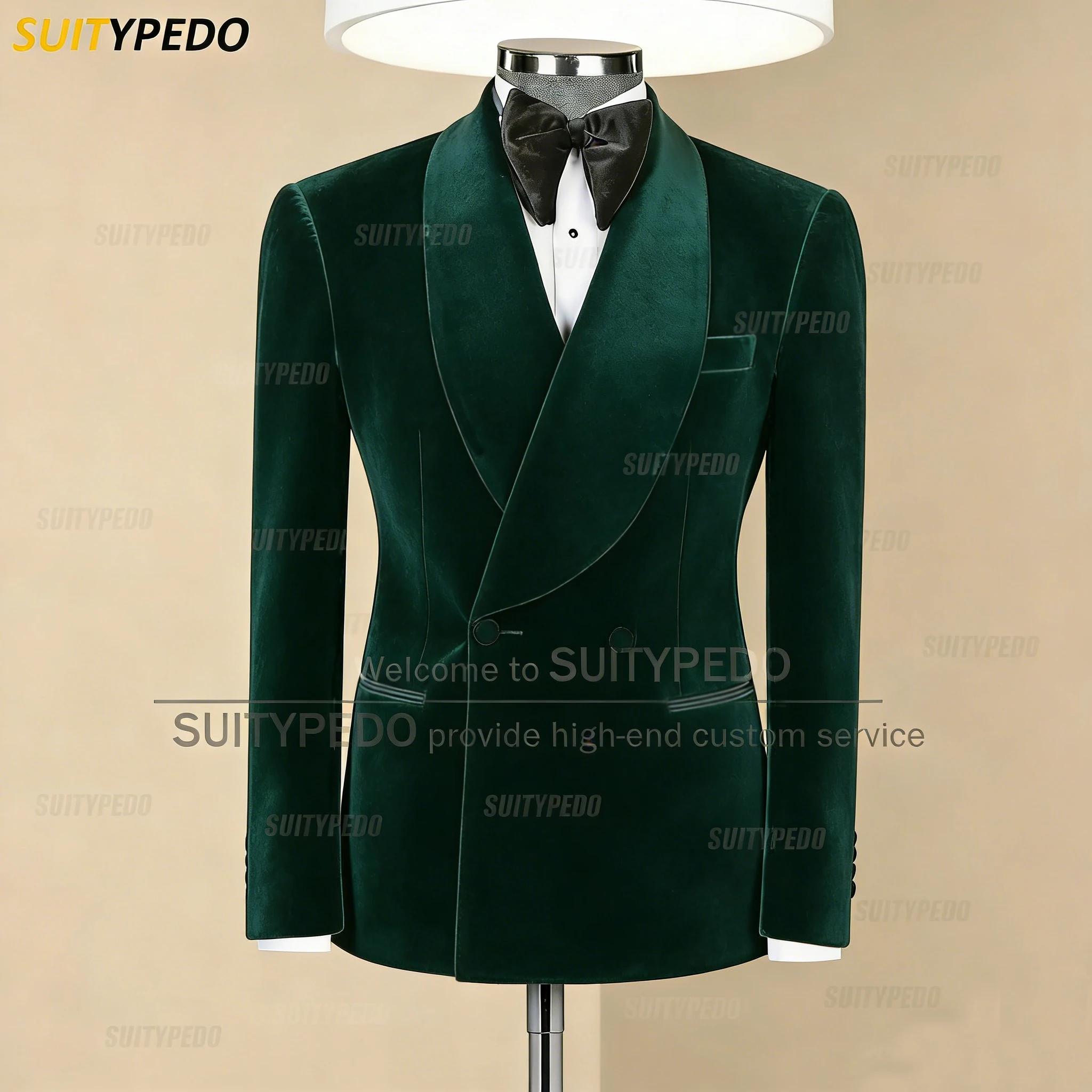 Bref bordeaux velours hommes costume manteau formel mariage marié châle revers veste Forma soirée élégant mâle smoking (un Blazer)
