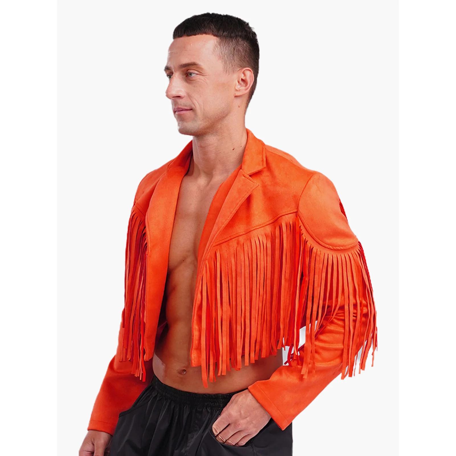 Vestes courtes en Faux daim à franges pour hommes