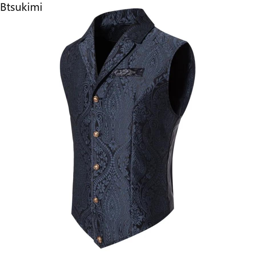 Gilet de Costume Rétro Jacquard pour Homme 2026 – Style Steampunk Gothique