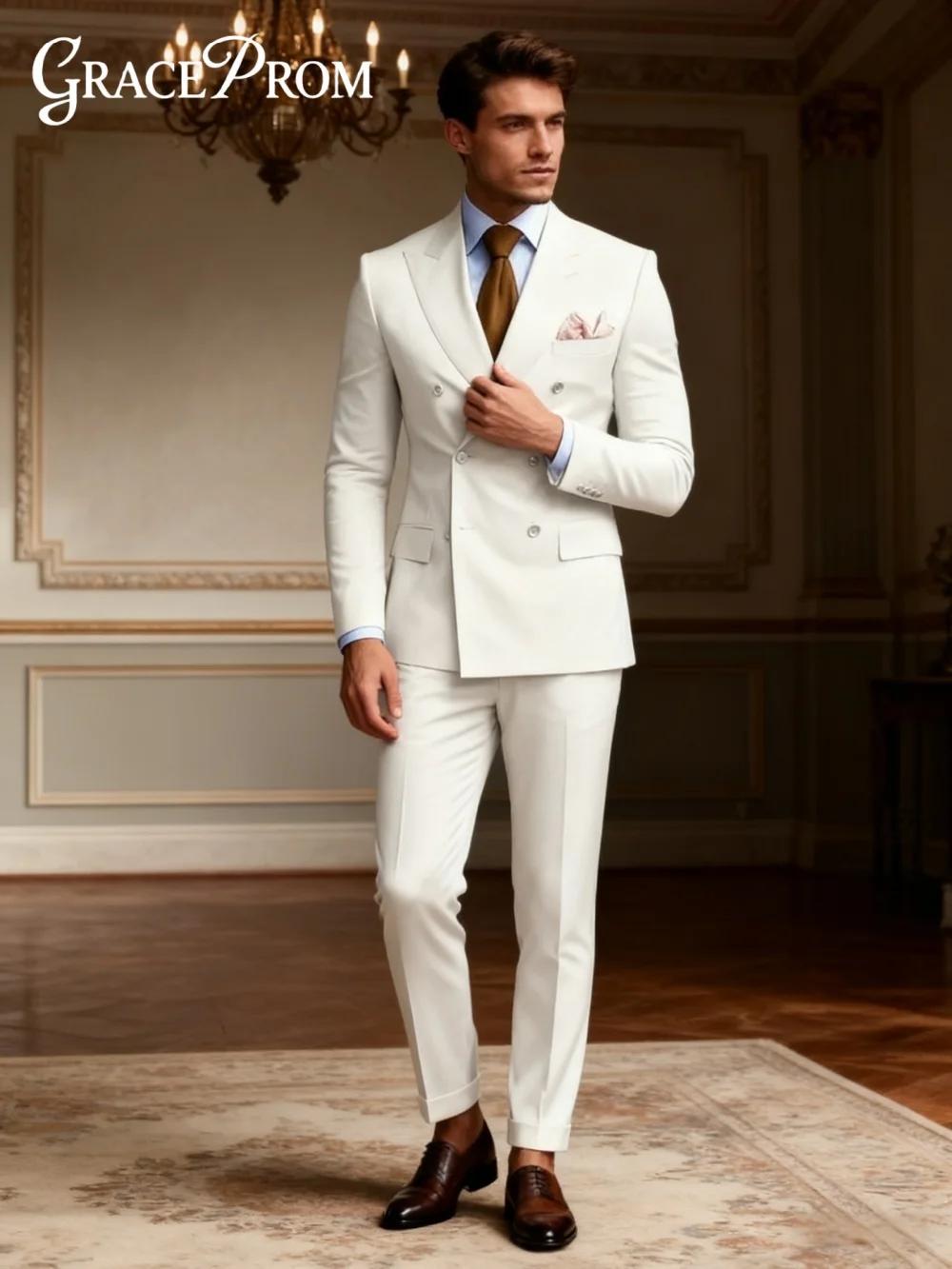 Ensemble de costume homme élégant à simple boutonnage pour mariage