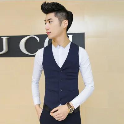 Gilet de costume noir décontracté pour hommes