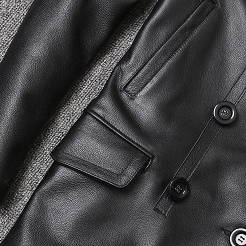 Veste en cuir véritable pour hommes