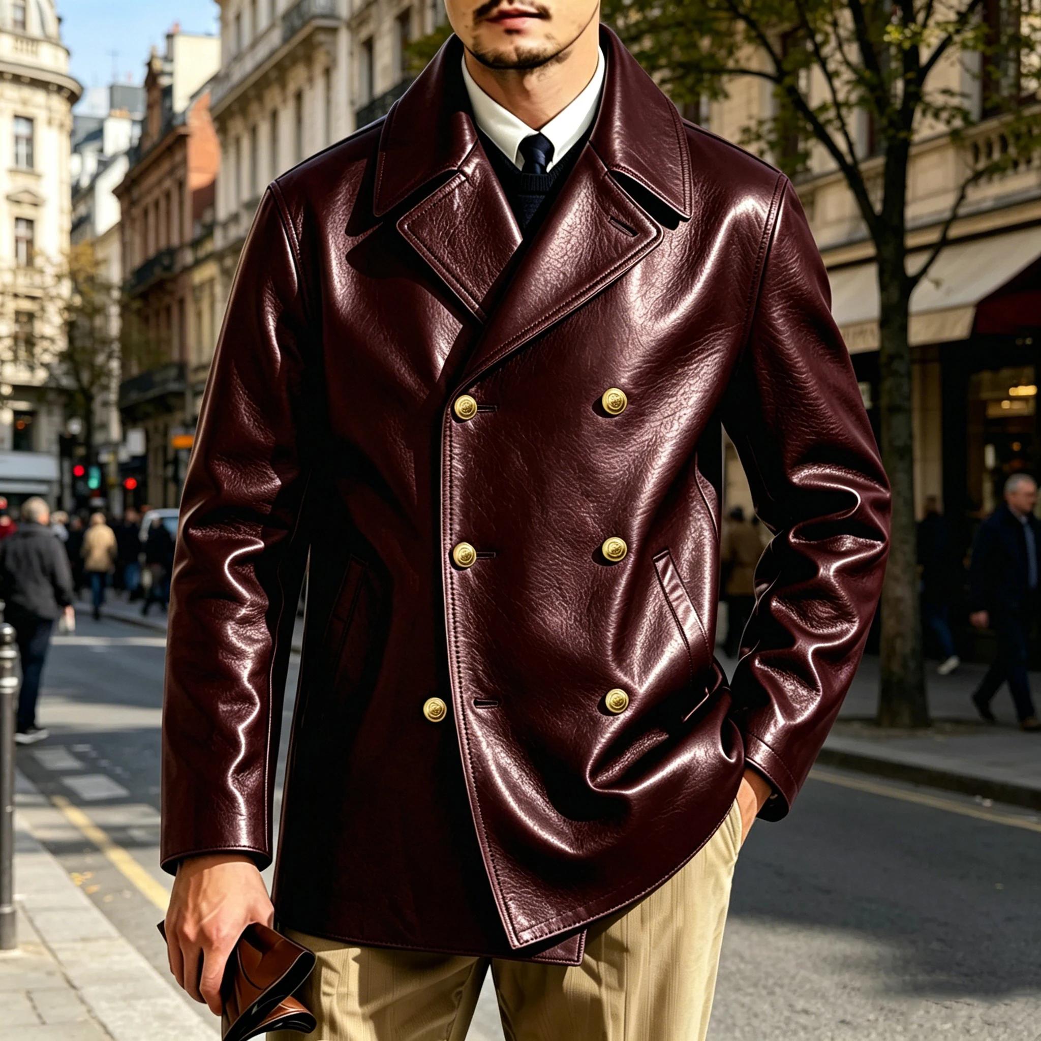 Blazer en cuir de luxe pour homme