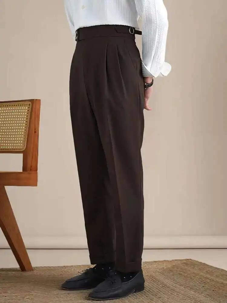 Naples-Pantalon Double en Lin Imbibé pour Homme