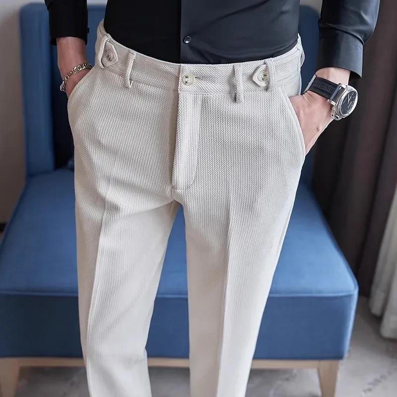 Pantalon de costume jaune pour hommes