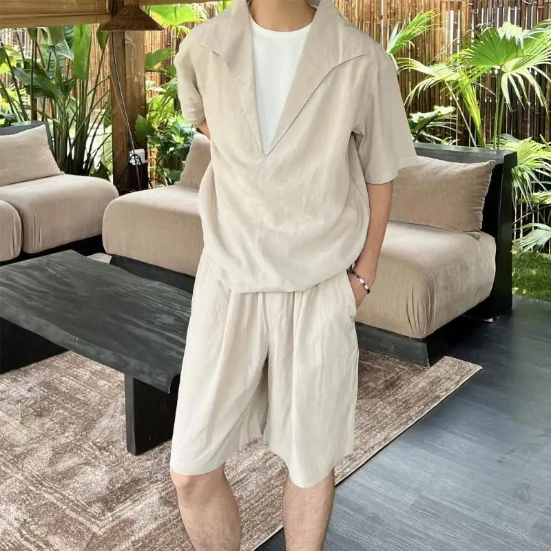 Costume décontracté en lin pour homme