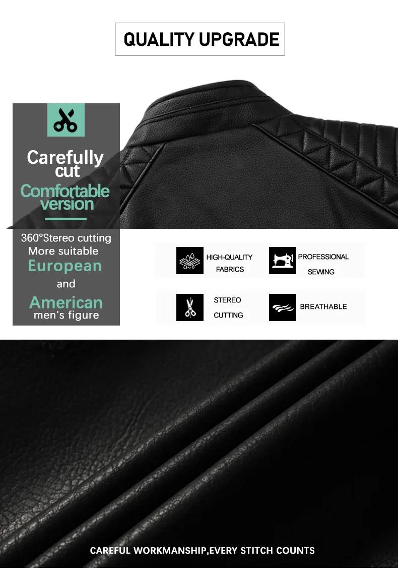 Eur 2025 nouvelle veste en cuir PU pour hommes