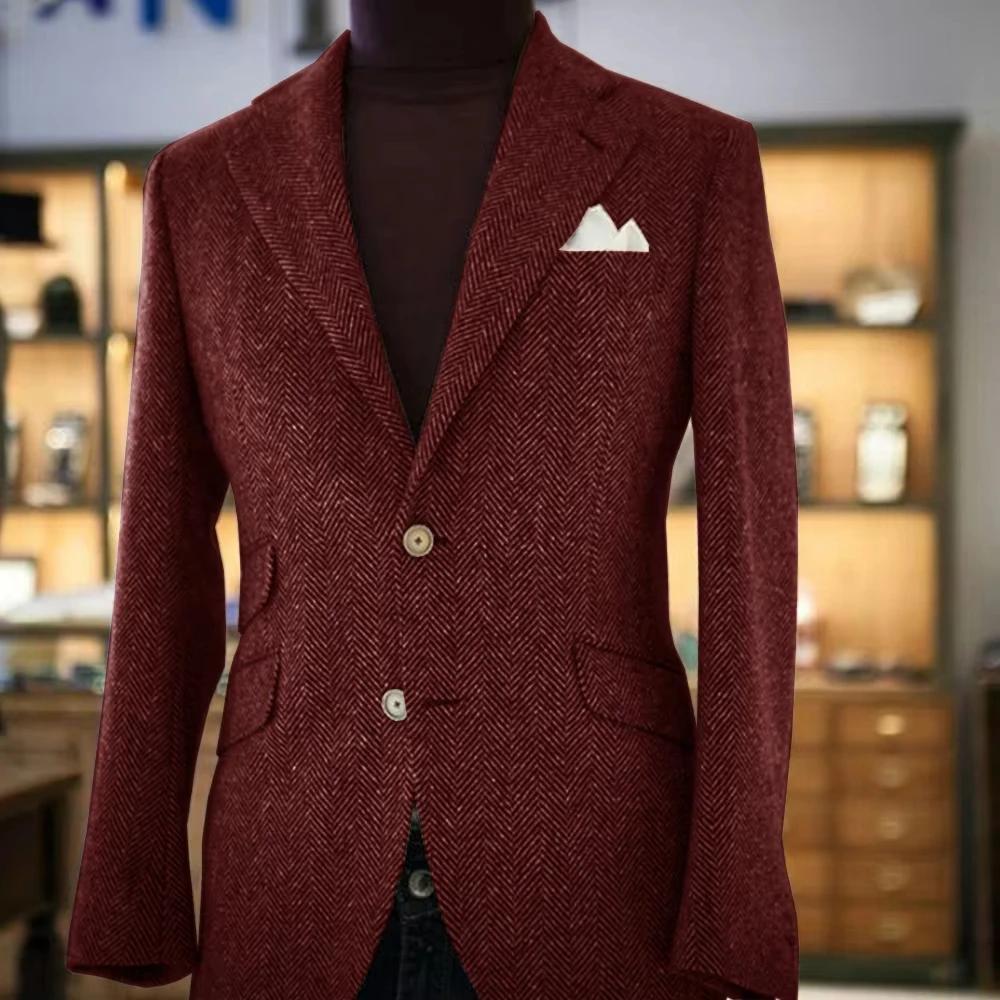Veste de costume à chevrons pour hommes