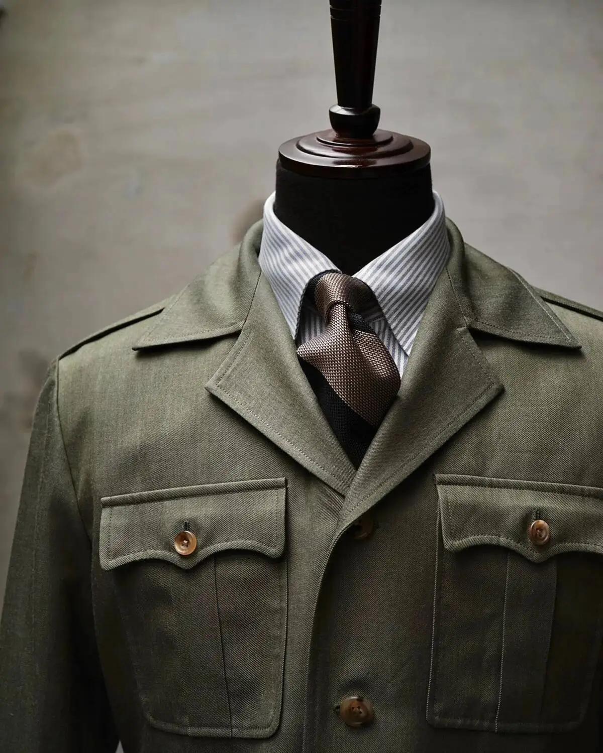Blazer de costume vert pour homme